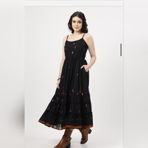 Black Tiered Maxi Dress – Boutique Boho Summer Dress – Size XL – Flowy Vacation